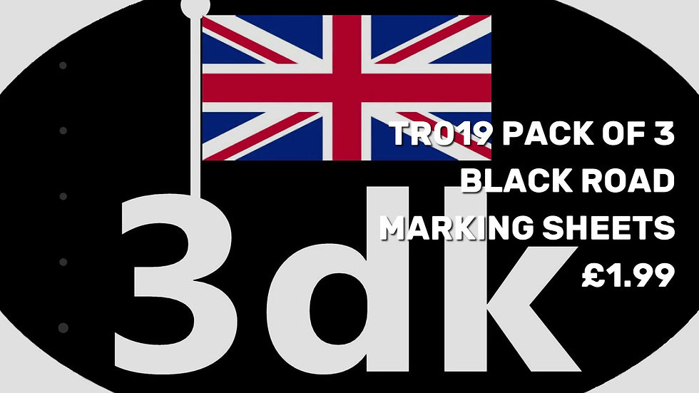 Thumbnail: TR019 PACK OF 3 BLACK ROAD MARKING SHEETS