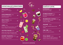 carte des boissons