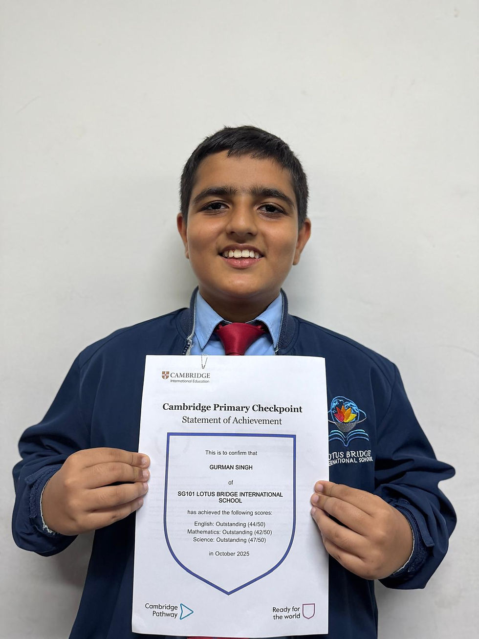 Gurman Singh - Outstanding in all three subjects!