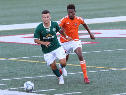 Kicking the soccer ball