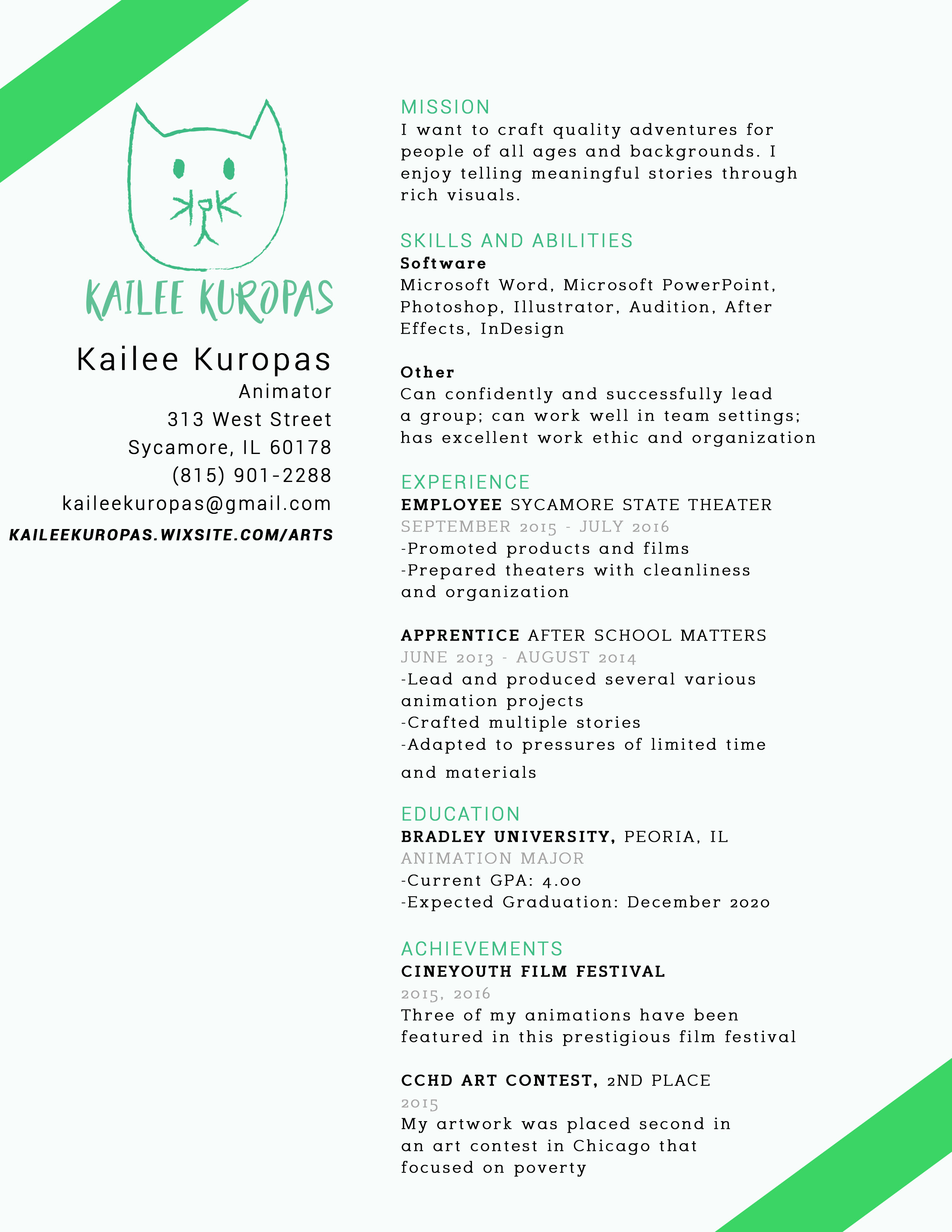 resume kailee kuropas view my resume