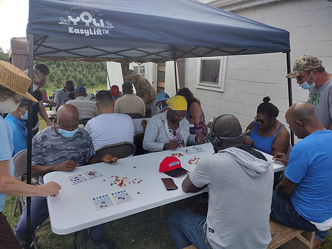 Migrant Workers playing Bingo.
