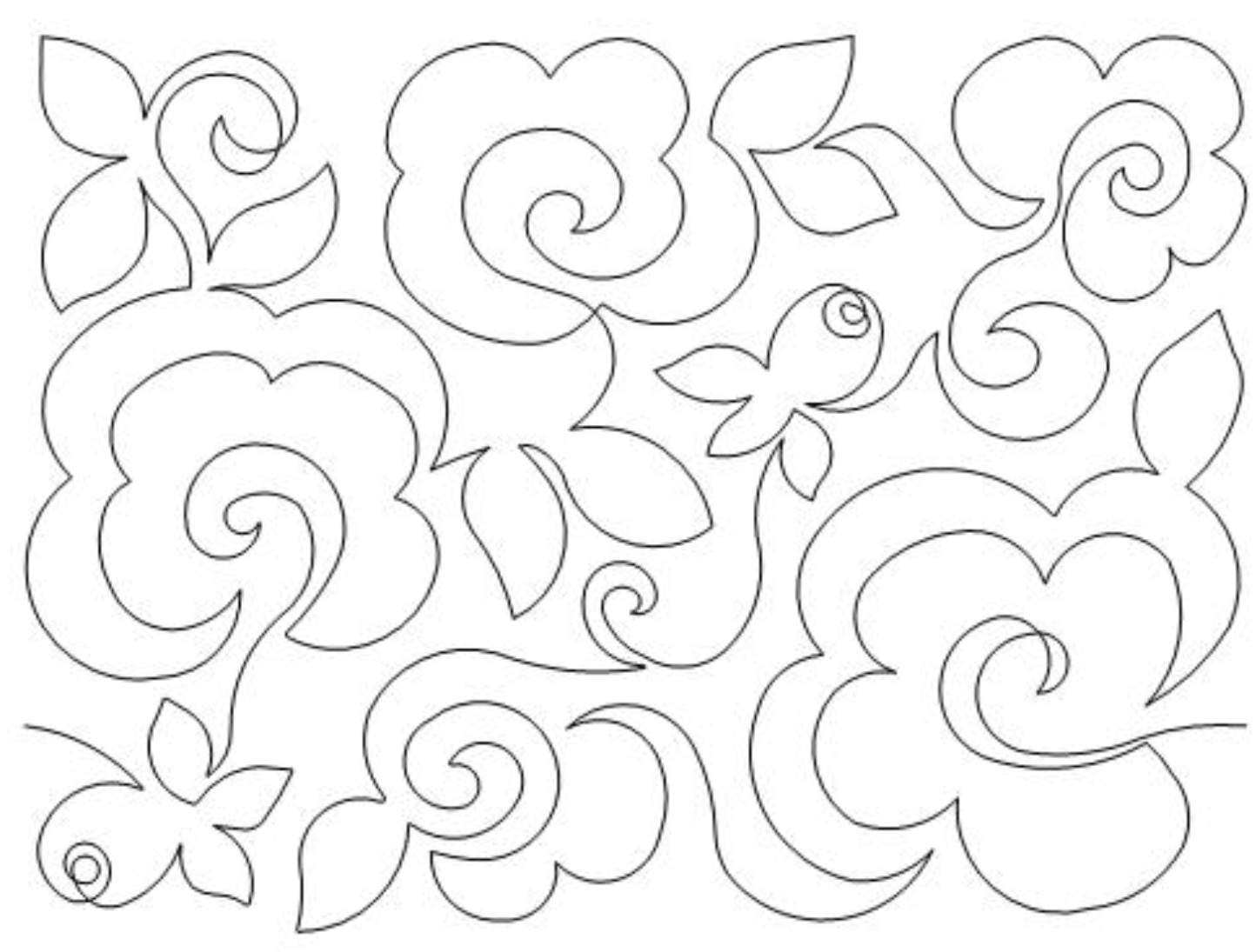 Twigs Longarm Quilting Digital Pantograph used in E2E Edge to Edge ...