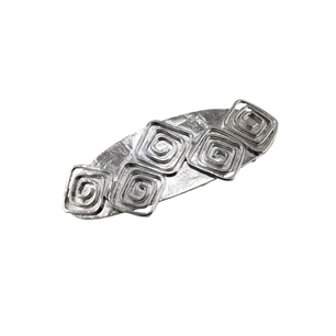 HB38 - Medium oval hair barrette with Greek Key overlay lying.jpg