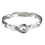 Thumbnail: 925 Sterling Silver Woven Wave Looped Bangle with Aquamarine Gemstone