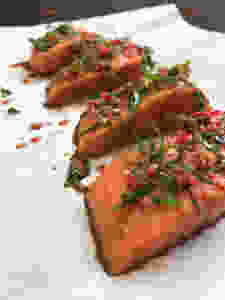 Thai Baked Salmon With Kaffir Lime Marinade