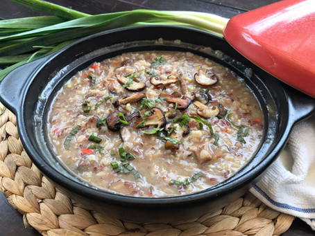 Eat Healthy : Mushroom & Leek Brown Rice Risotto