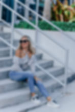 walmart top and jeans on girl on steps