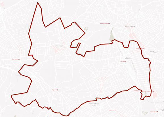 Area of Benefit for the Ancient Parish of Hornsey.png