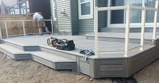 Trex composite deck in Calgary Alberta.