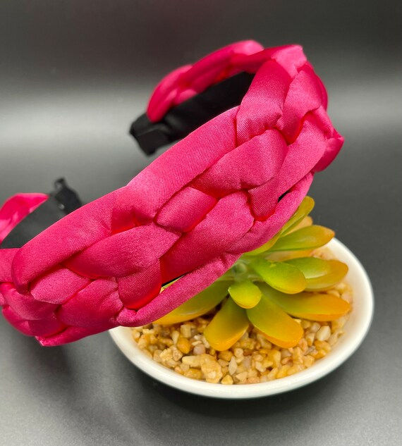 Thumbnail: Fishtail Hot Pink Headband 