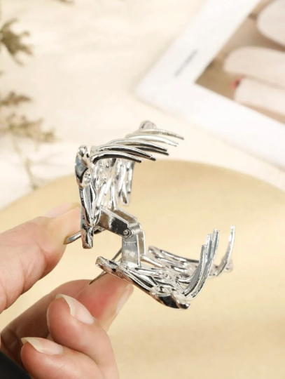 Thumbnail: Silver Liquid Metal Hair Claw Clip