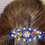 Thumbnail: Rhinestone Sapphire Golden French Hair Clip 