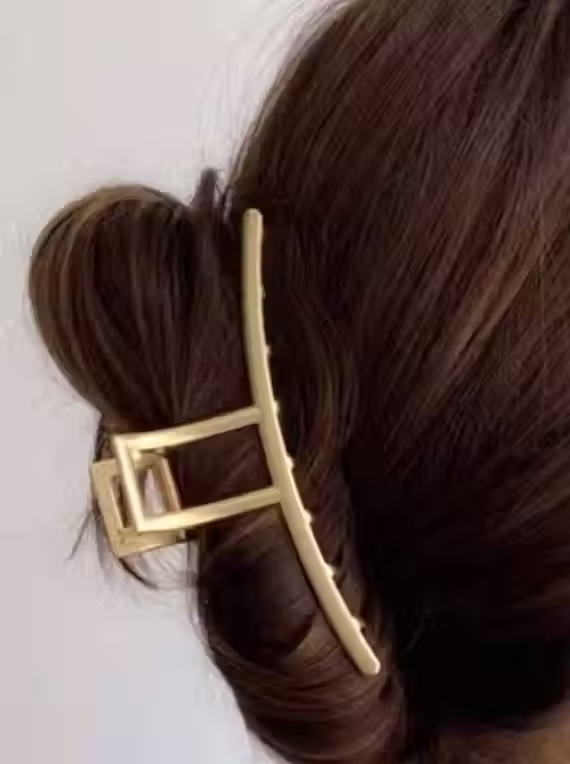 Thumbnail: Gun Metal Square Hair Claw Clip Large 