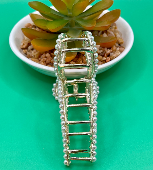 Thumbnail: Vintage Bow Metal Hair Claw Clip