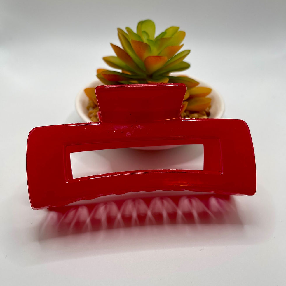 Thumbnail: Red Rectangular Hair Claw Clip