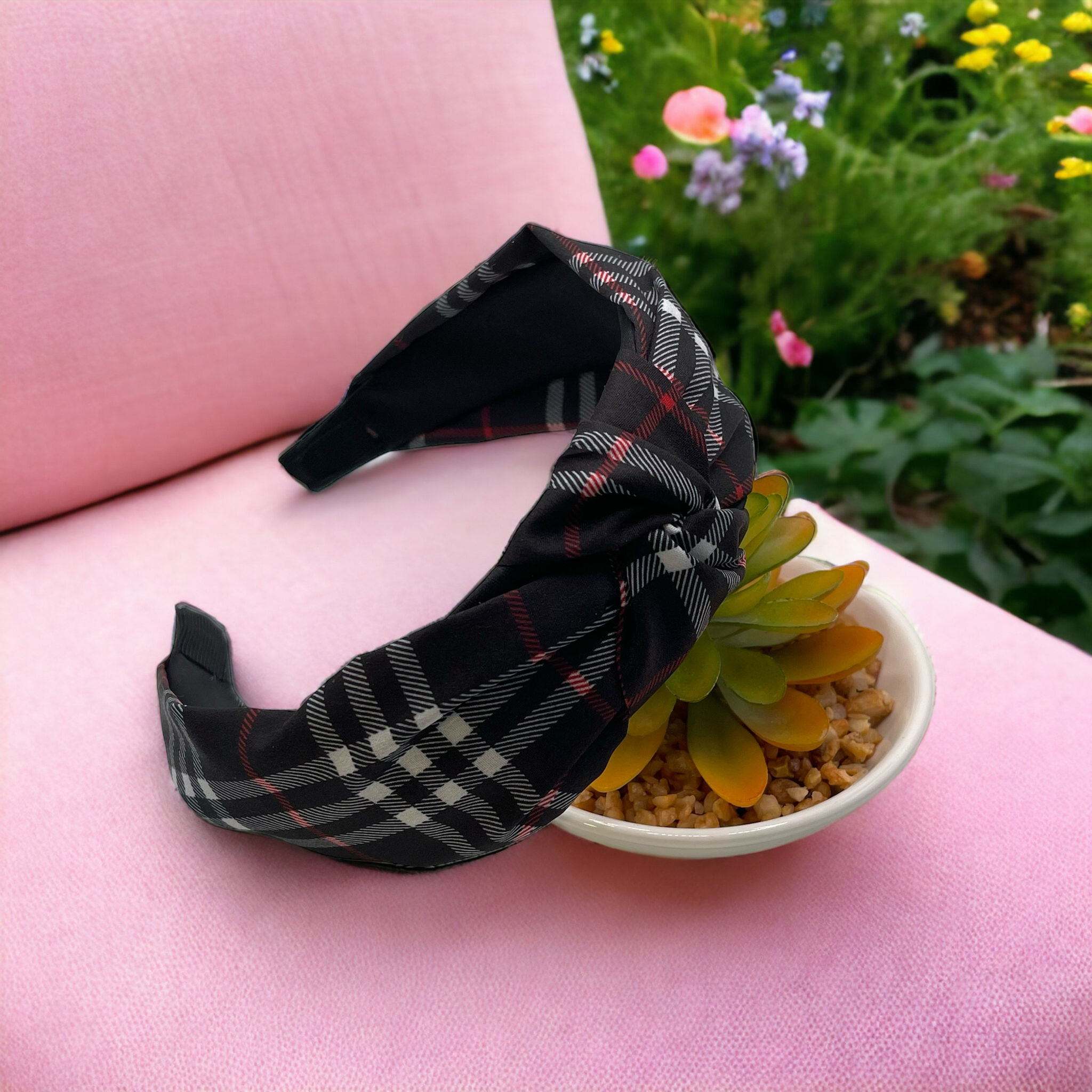 Fuchsia Flair Plaid  Headband
