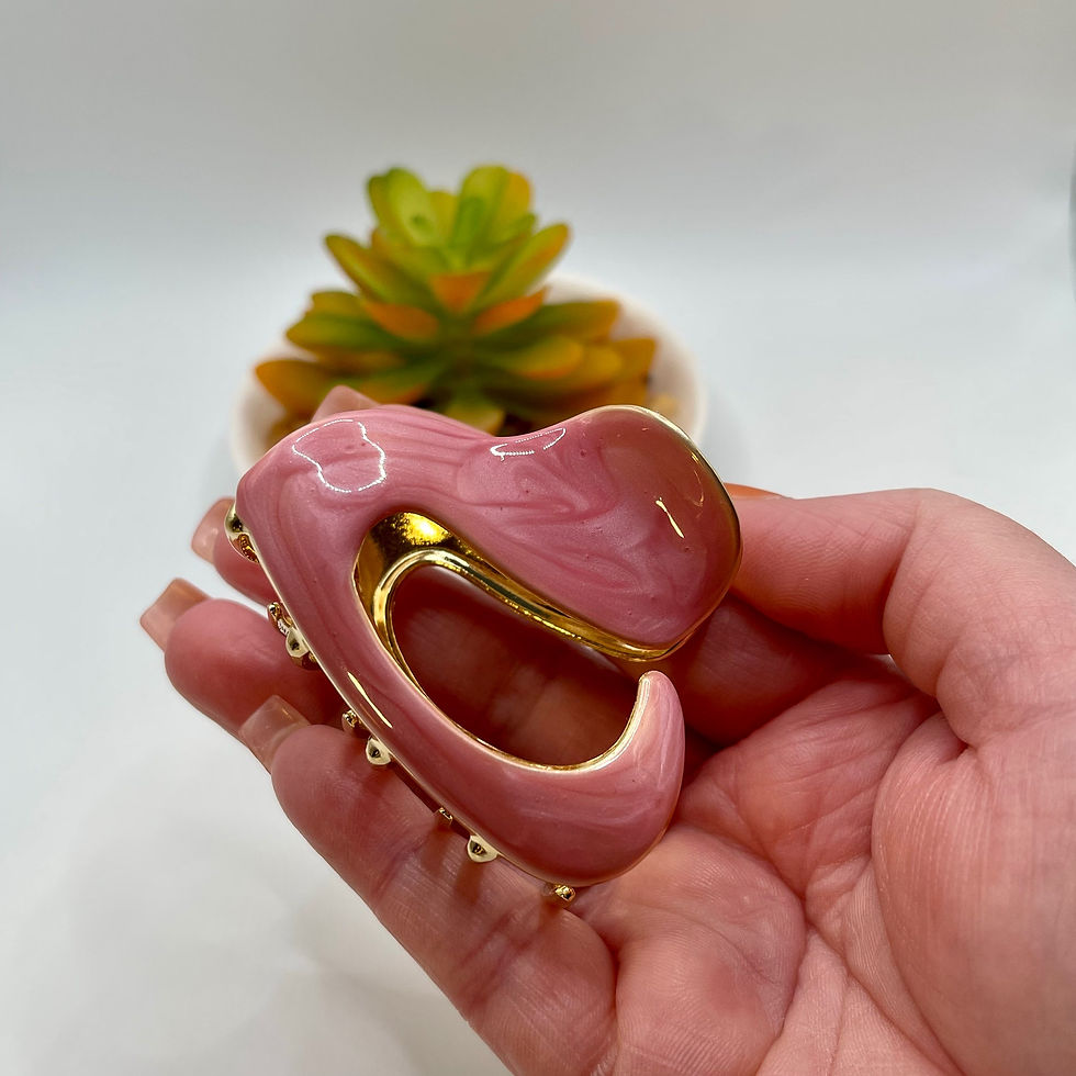 ajestic Marble Hair Adornments: Premium acetic acid printed Marble Green or Pink Wind Hair Claw Clips, capturing the essence