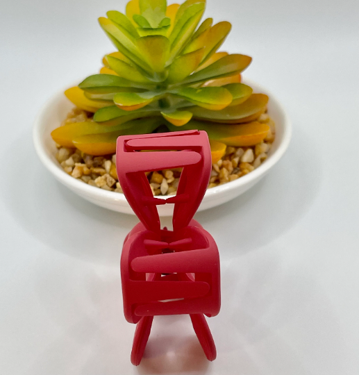 Thumbnail: Red Hollow Flower Hair Claw Clip