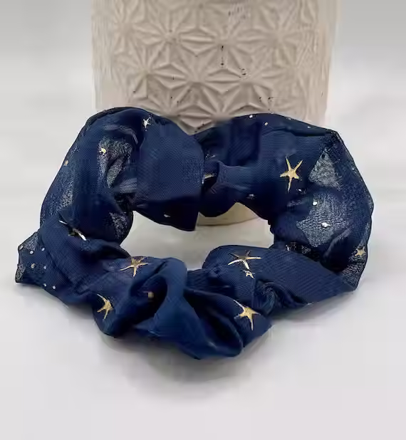 Thumbnail: Stars Chiffon Set of 2  Hair Scrunchies 