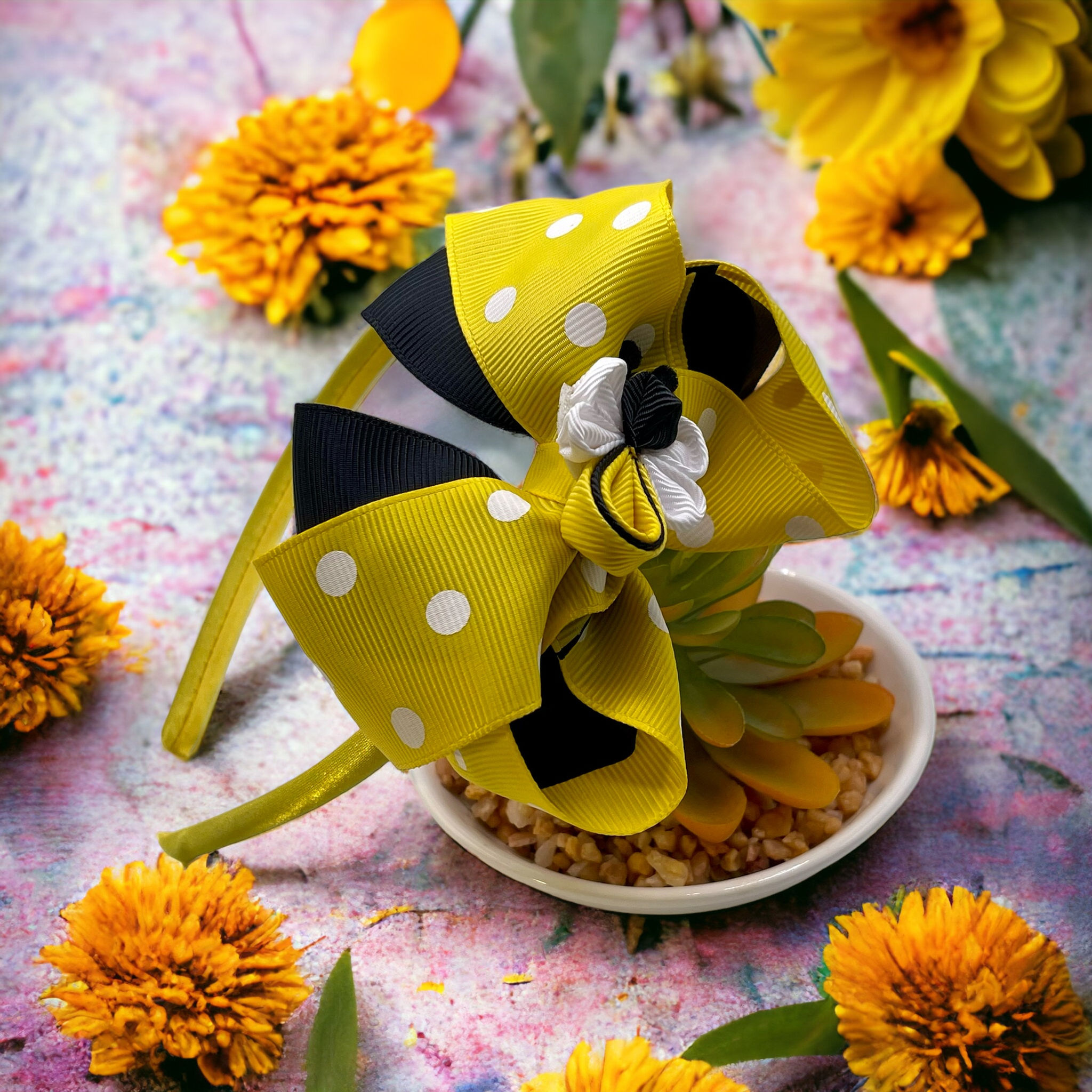 Chic honeycomb-patterned headband, crafted with precision and measuring 24.9 inches in circumference