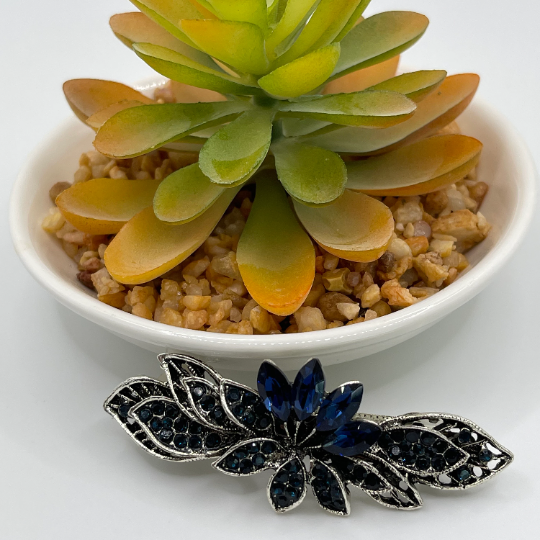 Thumbnail: Royal Blue Flower French Hair Clip