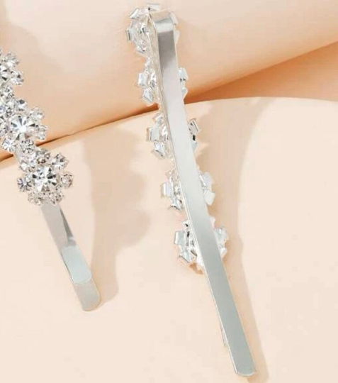 Thumbnail: Silver Metal Hair Bobby-pin Set 