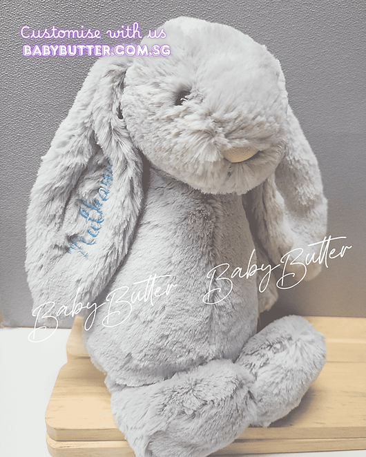Bashful Silver Bunny (Medium, 31cm) - Personalised Jellycat Bunny