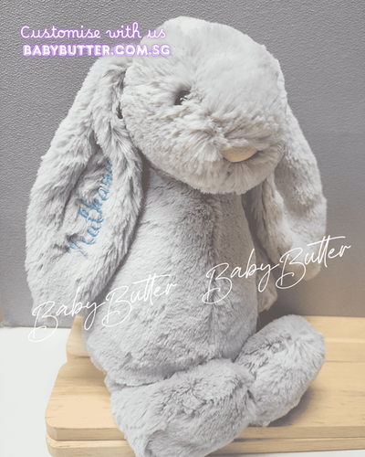 Bashful Silver Bunny (Medium, 31cm) - Personalised Jellycat Bunny