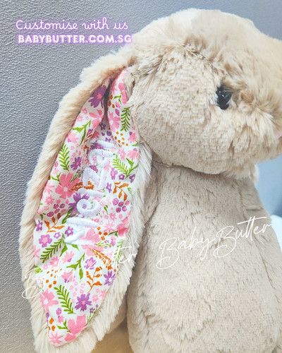 Bashful Silver Bunny (Medium, 31cm) - Personalised Jellycat Bunny