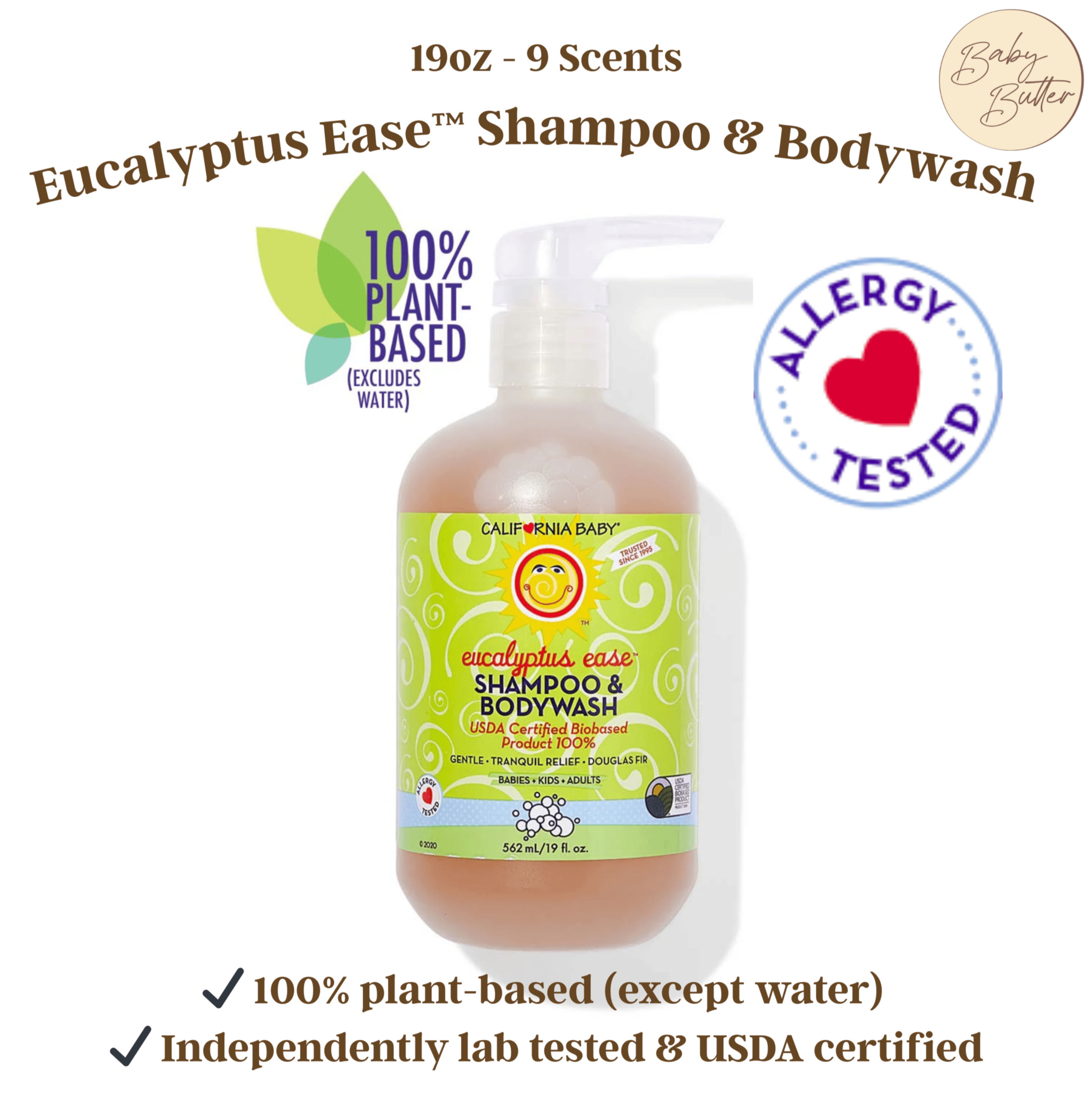 Eucalyptus Ease™ Shampoo & Bodywash 19oz🧴🧼- California Baby
