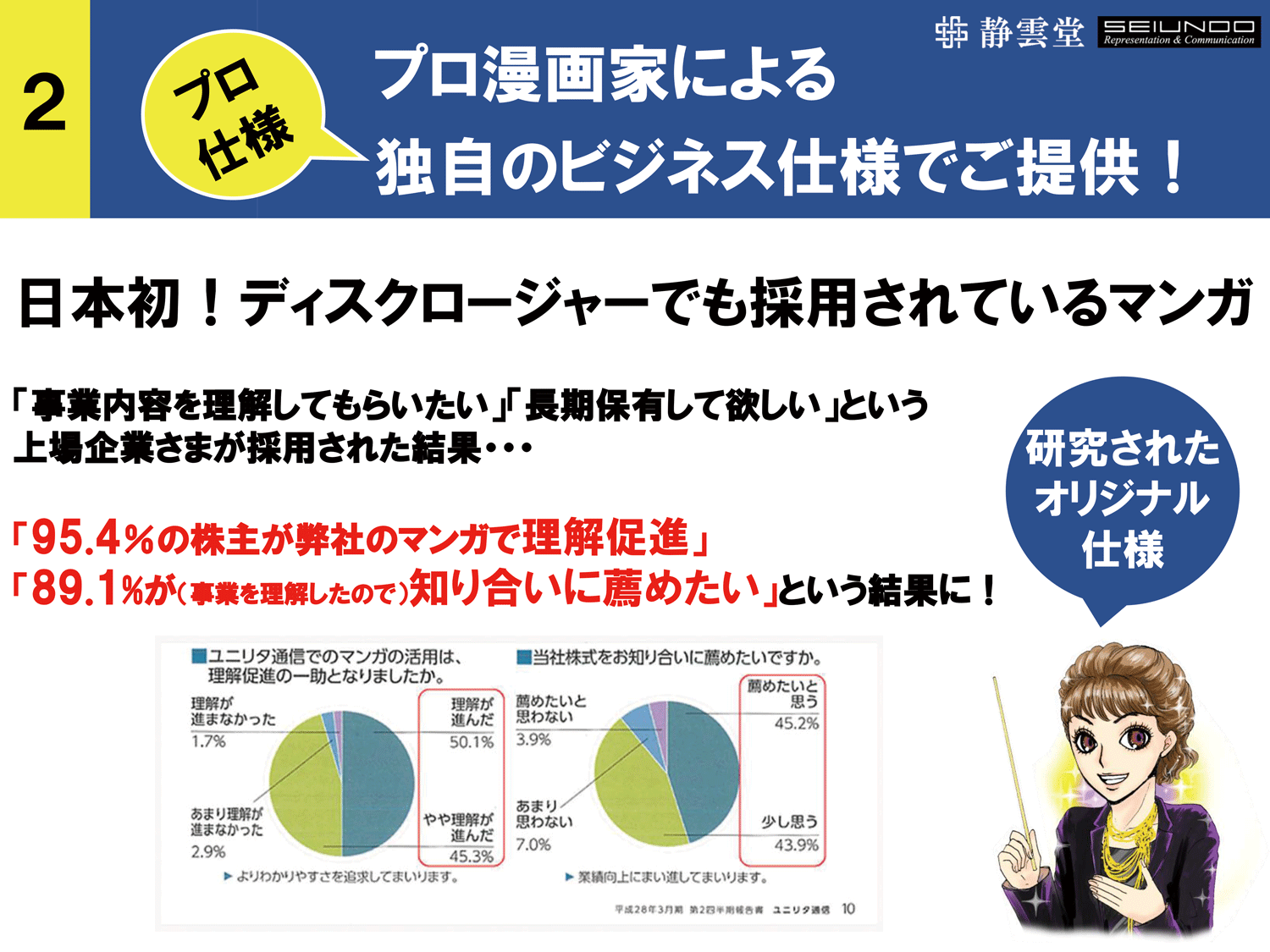 日本初!株主通信のマンガは静雲堂