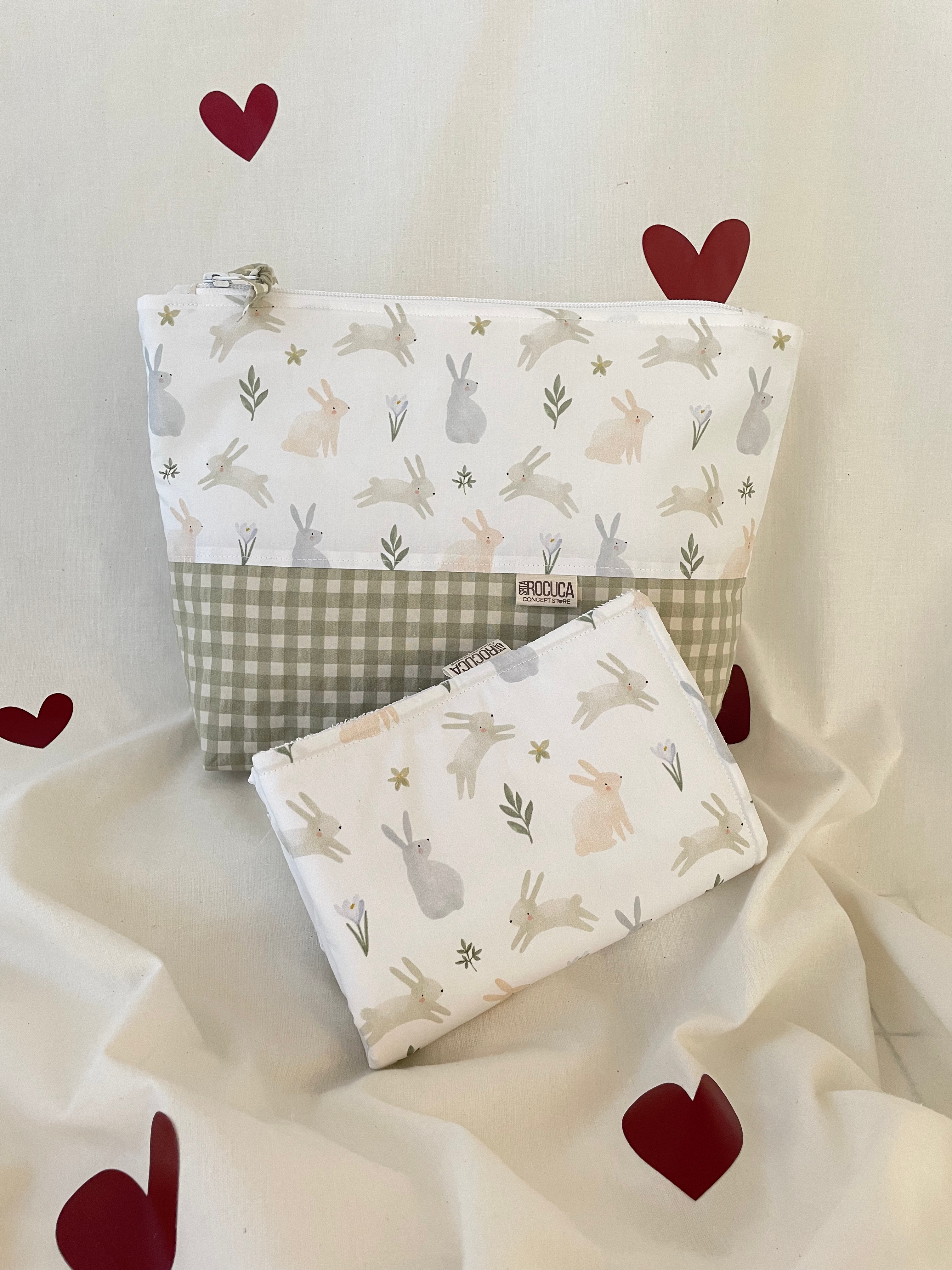 Neceser y cambiador Rabbit Green