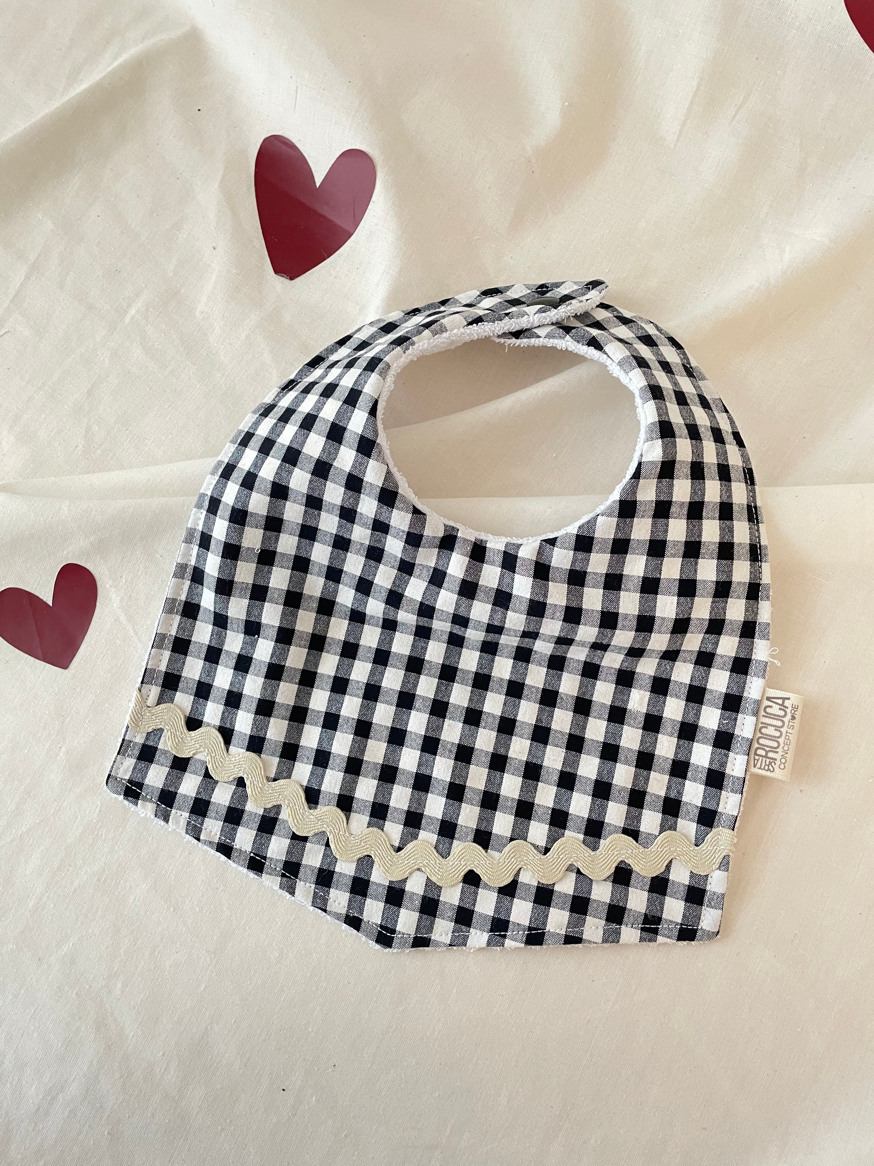 Babero clip ZigZag Vichy Negro crudo