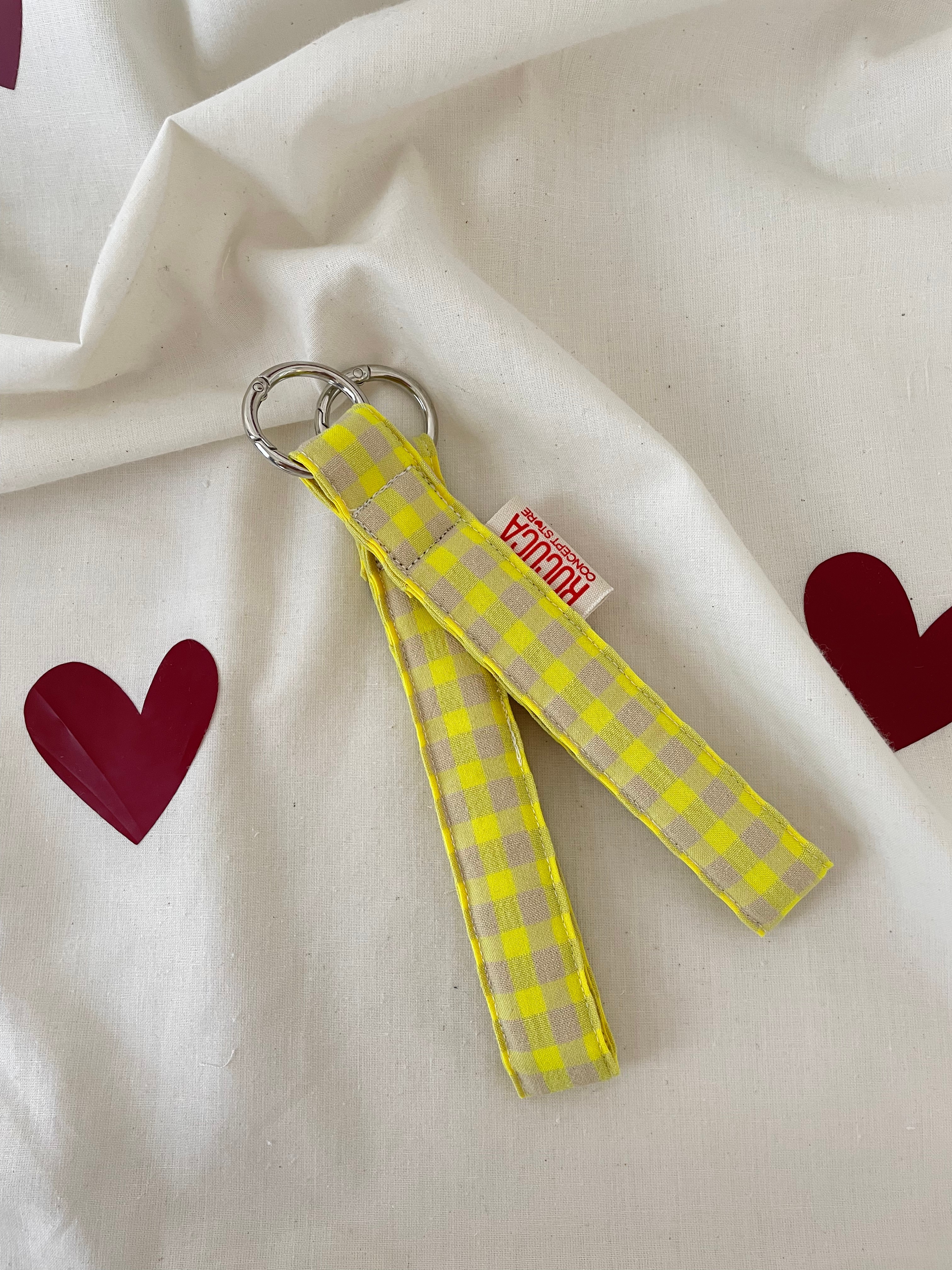 Llavero corto Vichy fluor