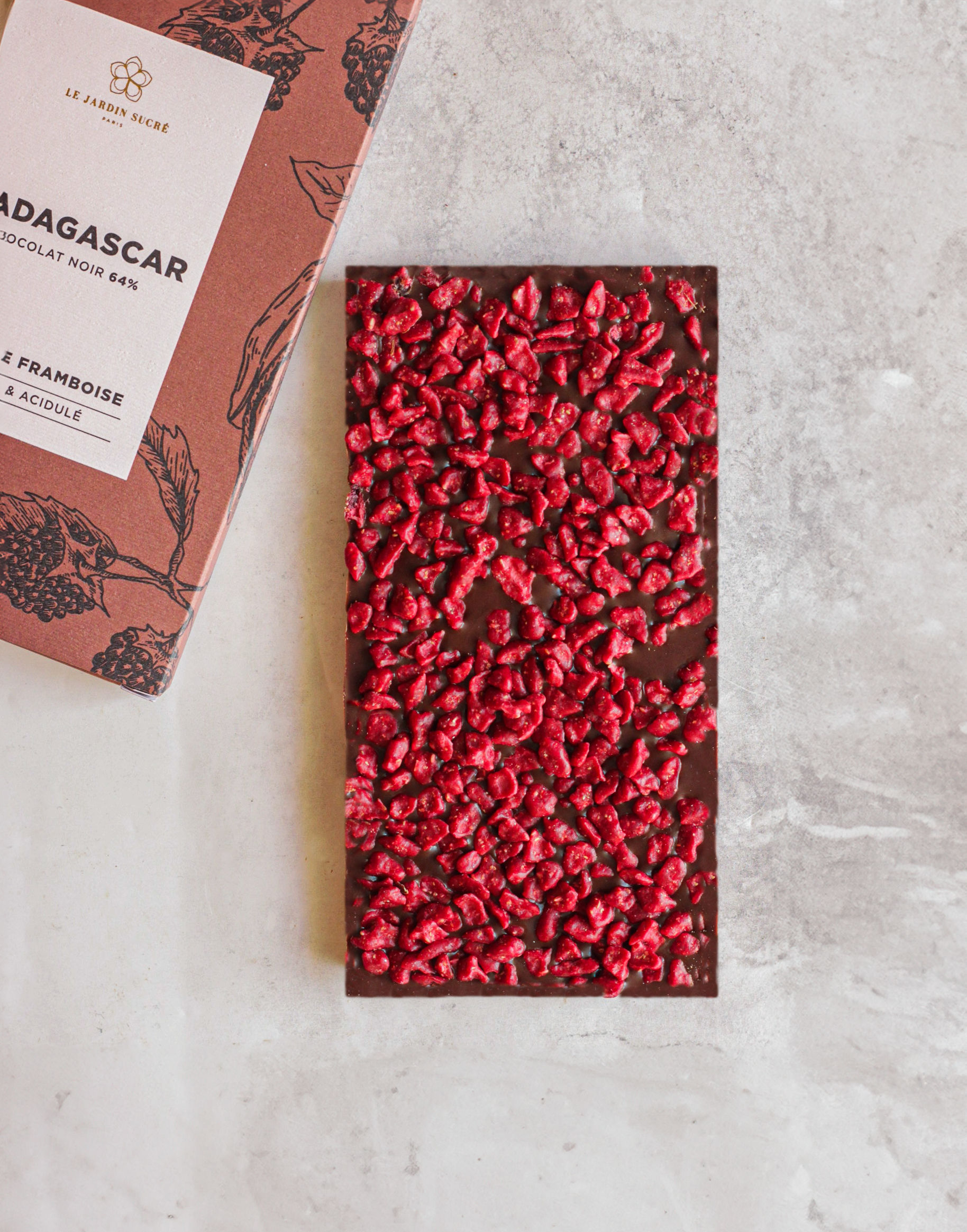 Tablette Chocolat Noir & Éclats de Framboise