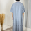 Thumbnail: Qamis brodé manches courtes - gris clair -