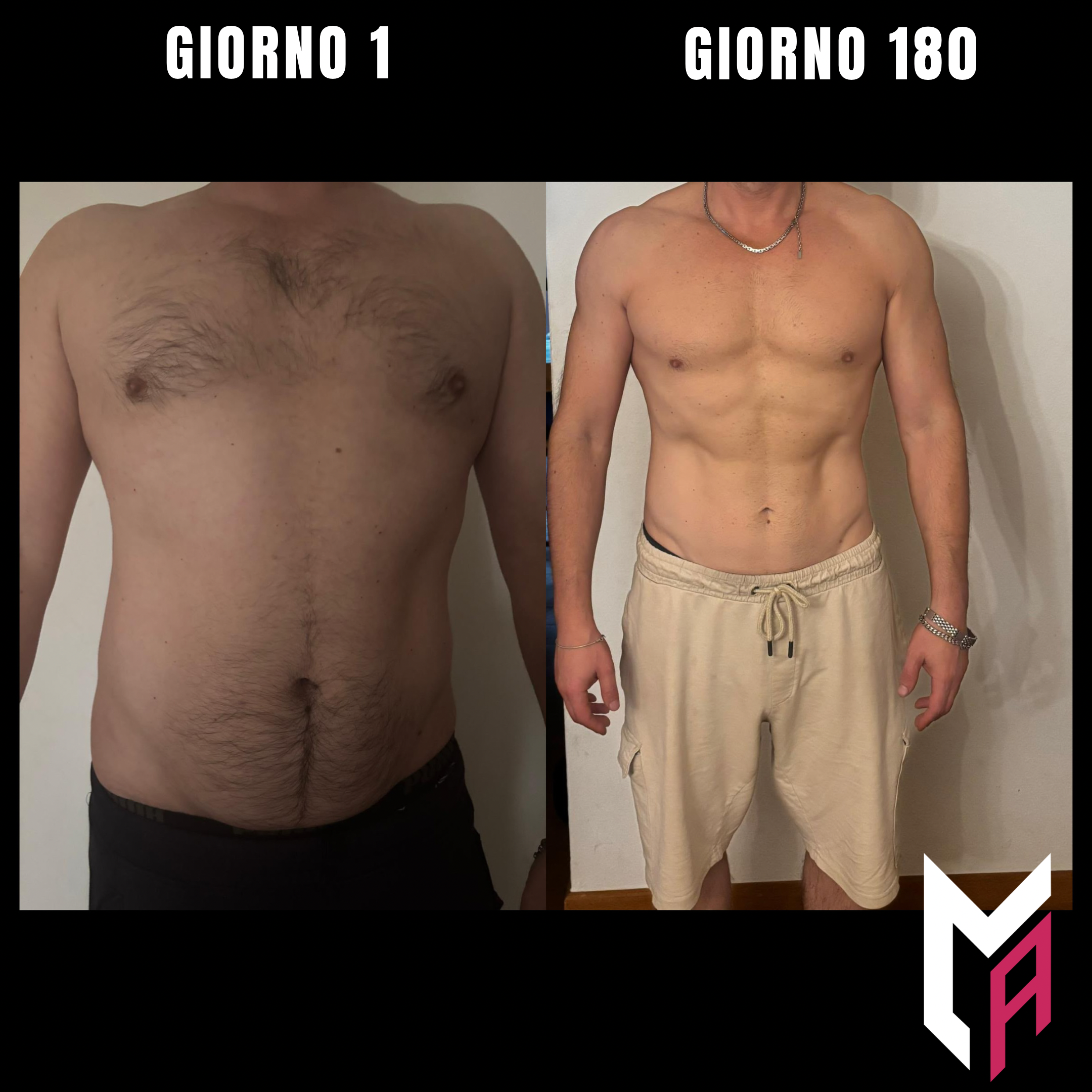 Trasformazione fisica cliente – ricomposizione corporea in 180 giorni