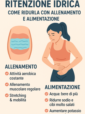 Ritenzione idrica: come ridurla con allenamento e alimentazione