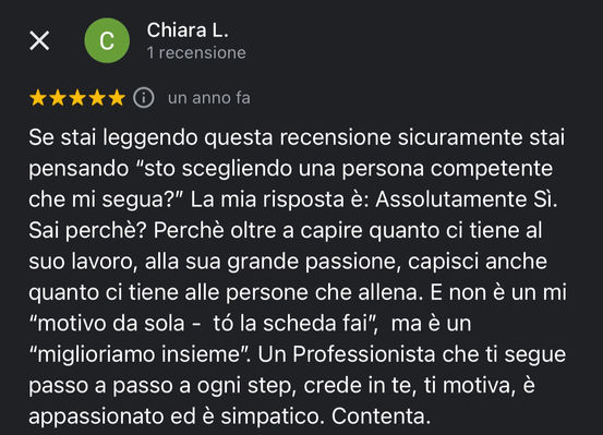 Recensione Alessandro Miazzo|Personal Trainer Como e Online