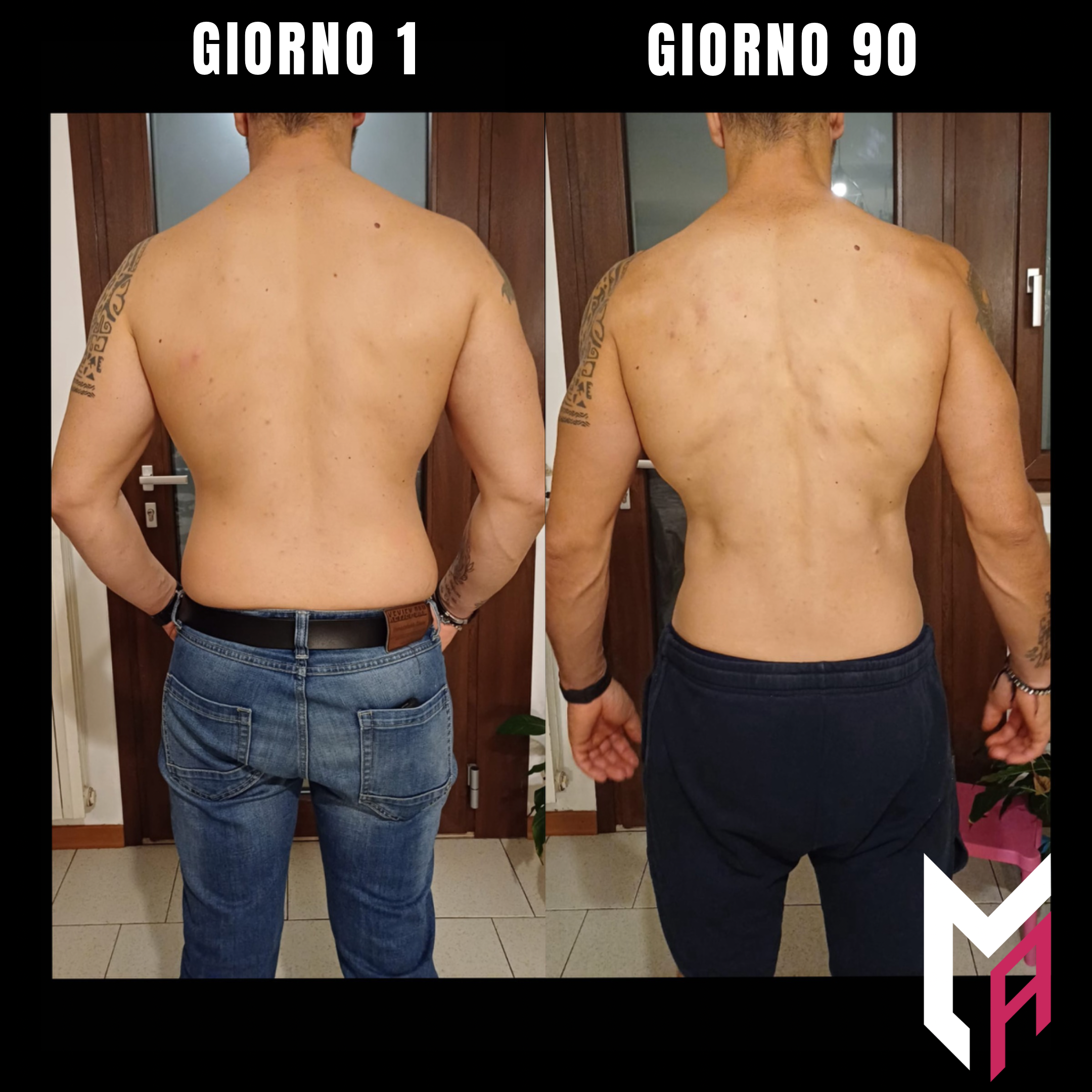 Perdita di peso ragazzo in 90 giorni grazie all'allenamento a distanza.