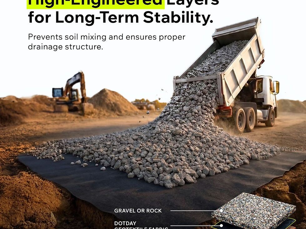 DOTDAY TERRA geotextile demonstrating high water flow rate and drainage