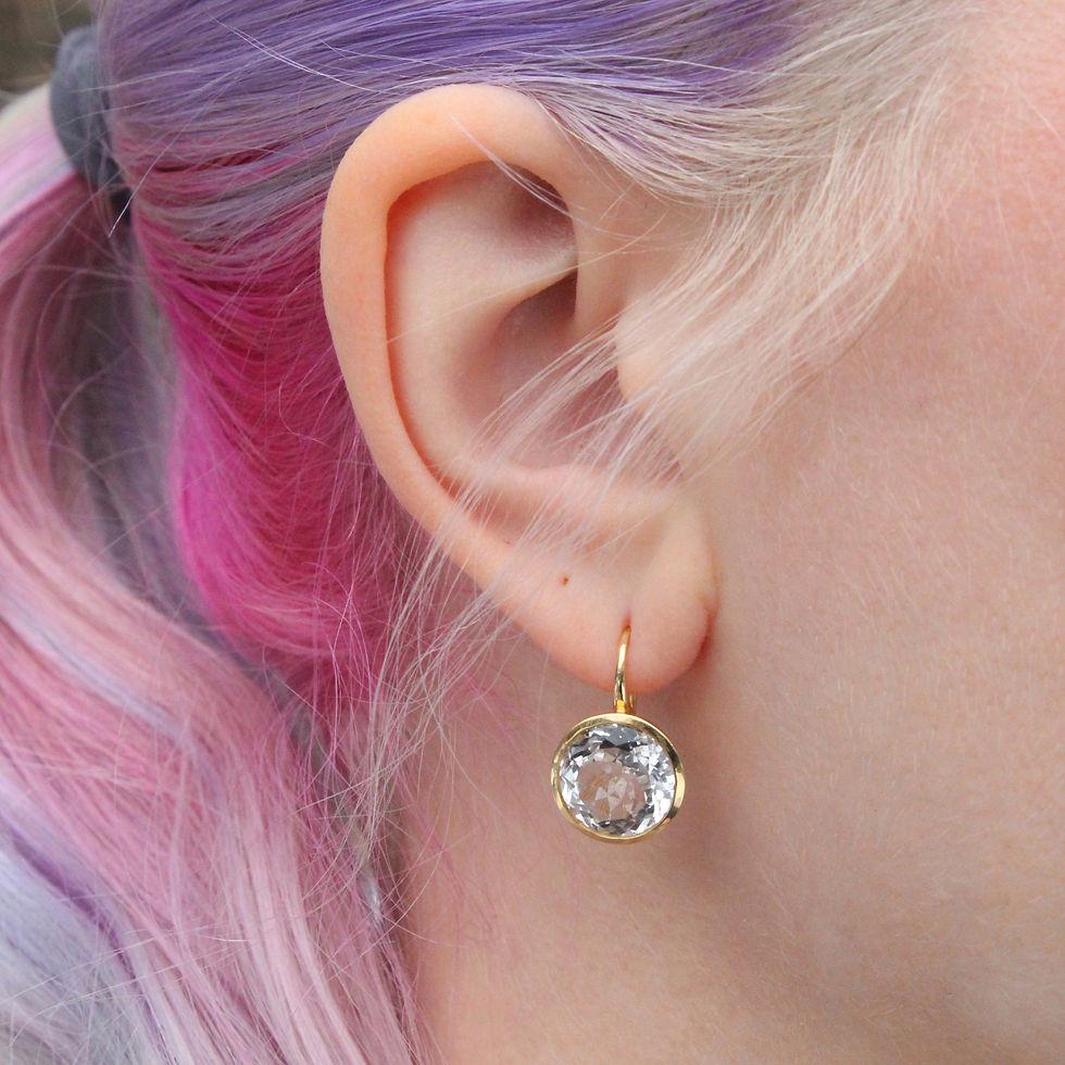 Thumbnail: white topaz crownwork® earrings