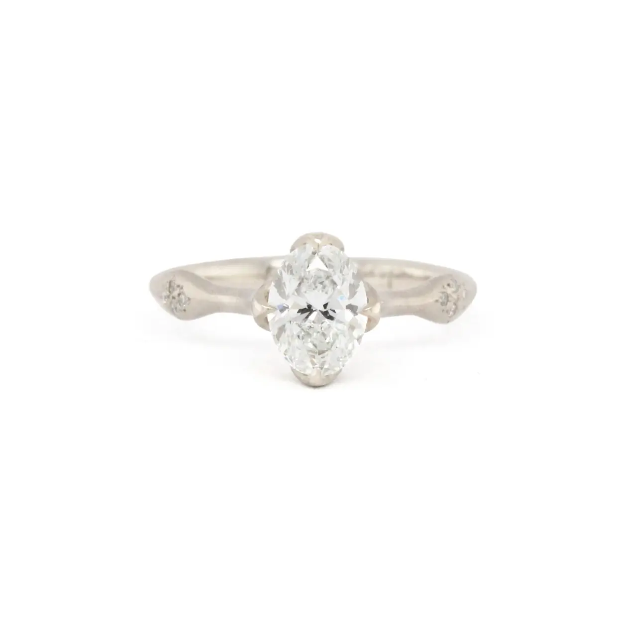 white gold oval diamond 'rosebud' ring