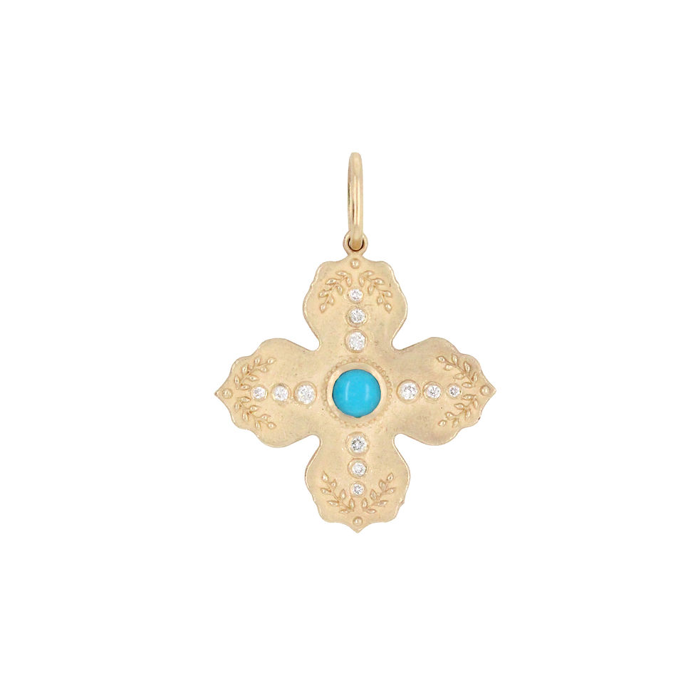 turquoise and diamond four point charm