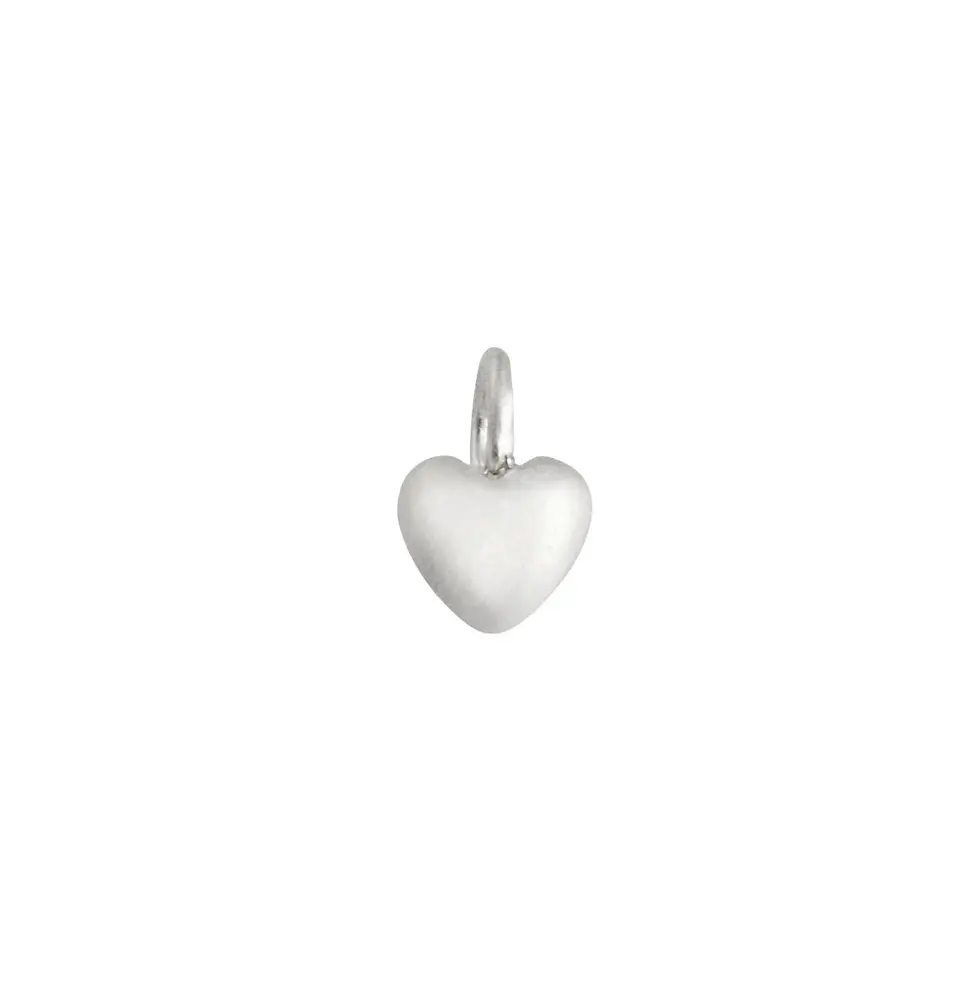 sterling silver tiny puffy heart charm