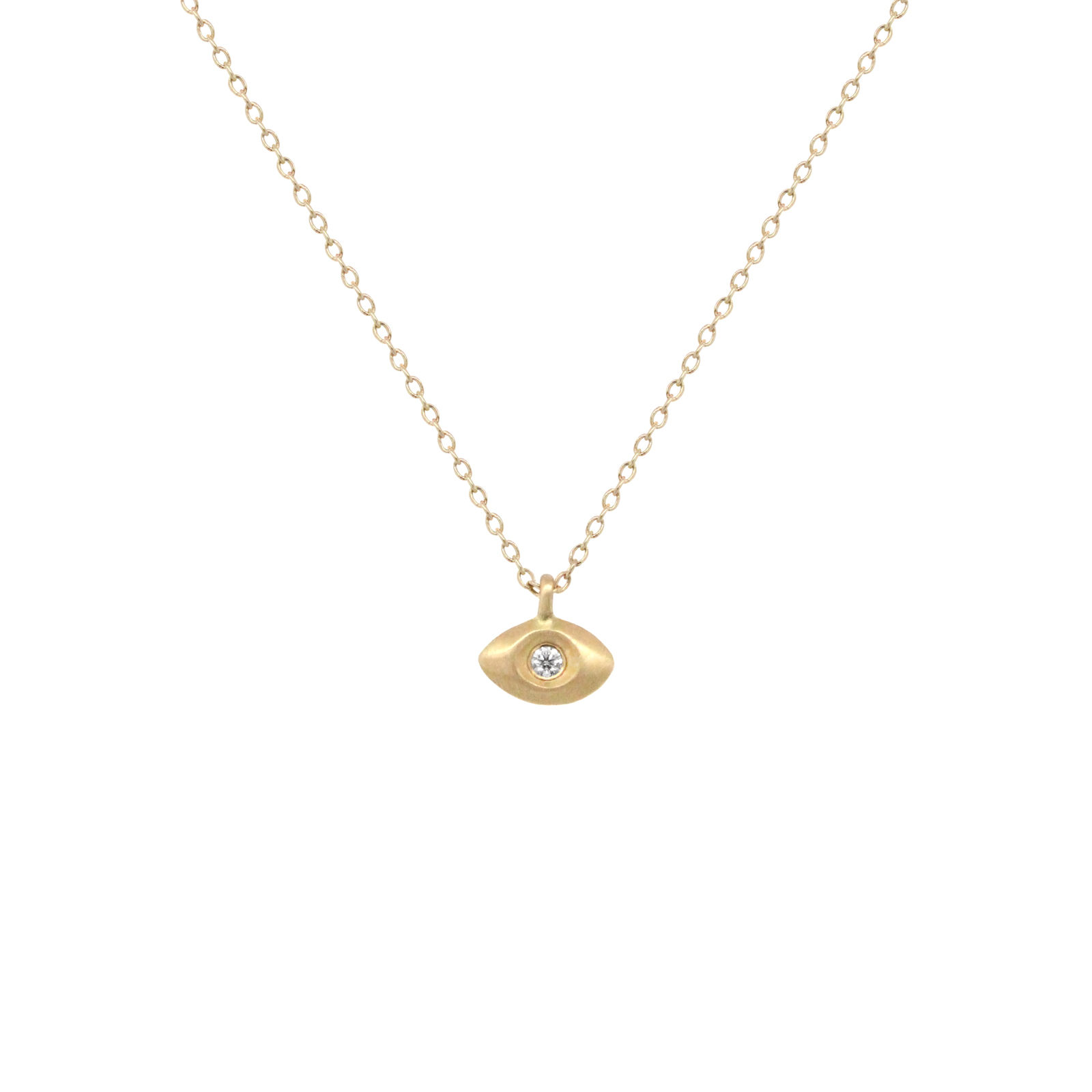 gold and diamond 'micro' evil eye necklace