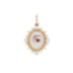 oval enamel, diamond and pearl lover's eye charm