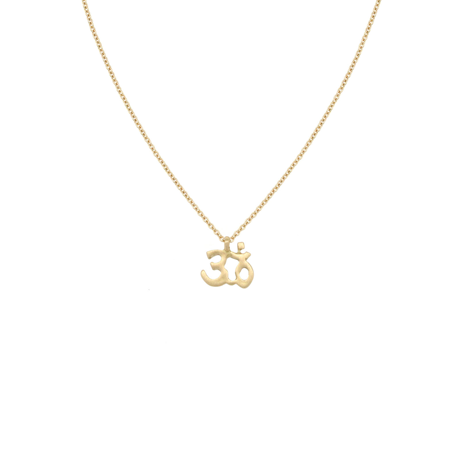 yellow gold 'micro' om necklace