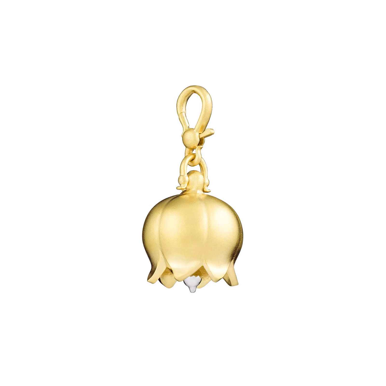 yellow gold large tinkerbell meditation bell pendant